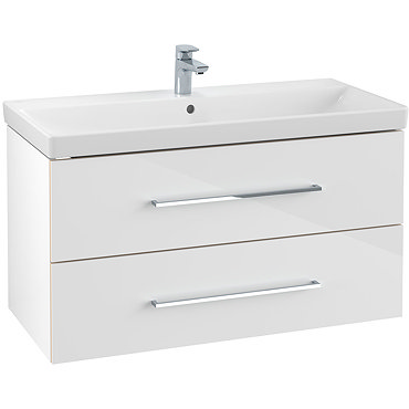 Villeroy and Boch Avento Crystal White 1000mm Wall Hung 2-Drawer Vanity Unit  Profile Large Image