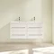 Villeroy and Boch Avento Crystal White 1200mm Wall Hung 4-Drawer Double Vanity Unit  Feature Large I