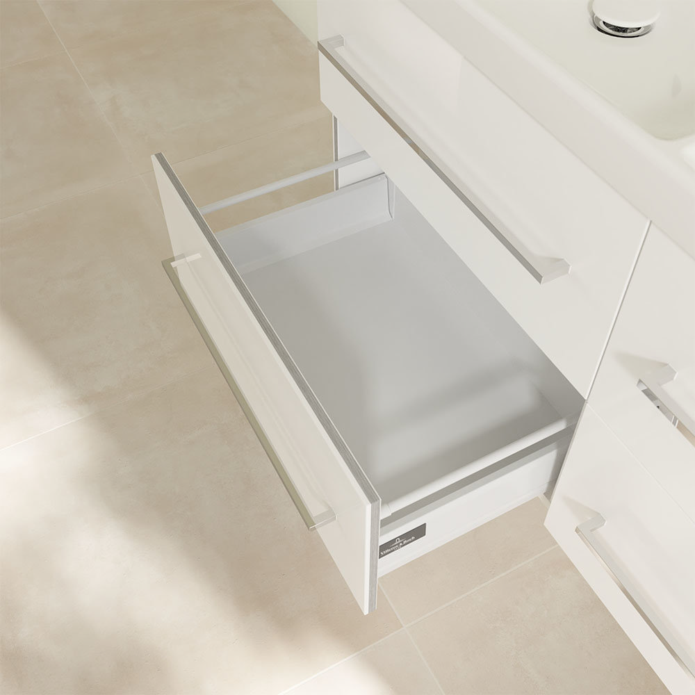 Villeroy and Boch Avento Crystal White 1200mm Wall Hung 4-Drawer Double ...