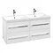 Villeroy and Boch Avento Crystal White 1200mm Wall Hung 4-Drawer Double Vanity Unit Large Image