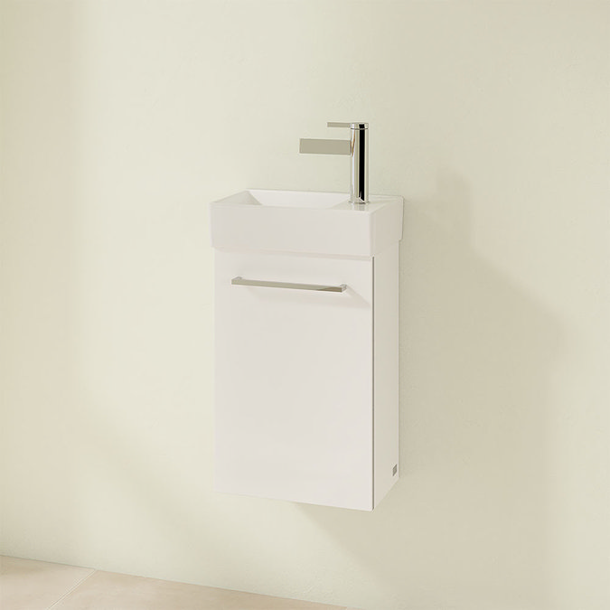 Villeroy and Boch Avento Crystal White 360mm Wall Hung Vanity Unit with Left Bowl Basin  Profile Lar
