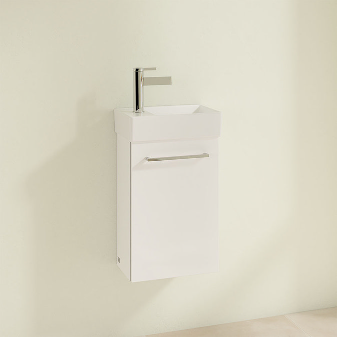 Villeroy and Boch Avento Crystal White 360mm Wall Hung Vanity Unit with Right Bowl Basin Profile La