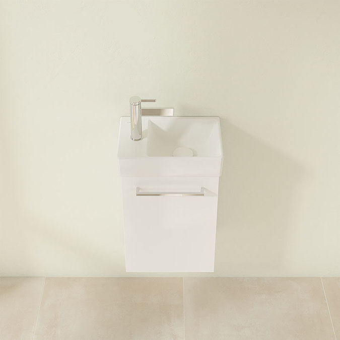 Villeroy and Boch Avento Crystal White 360mm Wall Hung Vanity Unit with Right Bowl Basin  Standard L