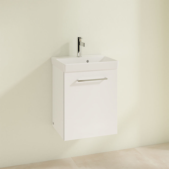 Villeroy and Boch Avento Crystal White 450mm Wall Hung 1-Door Vanity Unit  Profile Large Image