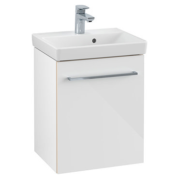 Villeroy and Boch Avento Crystal White 450mm Wall Hung 1-Door Vanity Unit  Profile Large Image