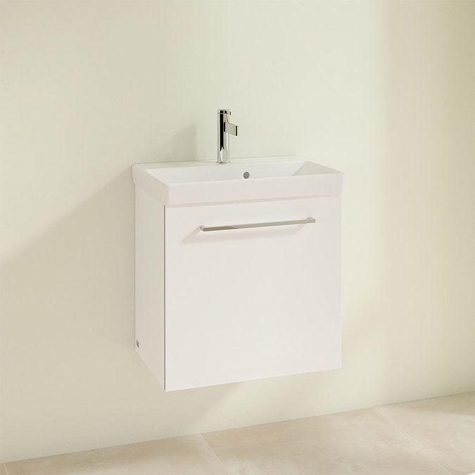 Villeroy and Boch Avento Crystal White 550mm Wall Hung 1-Drawer Vanity Unit Profile Large Image