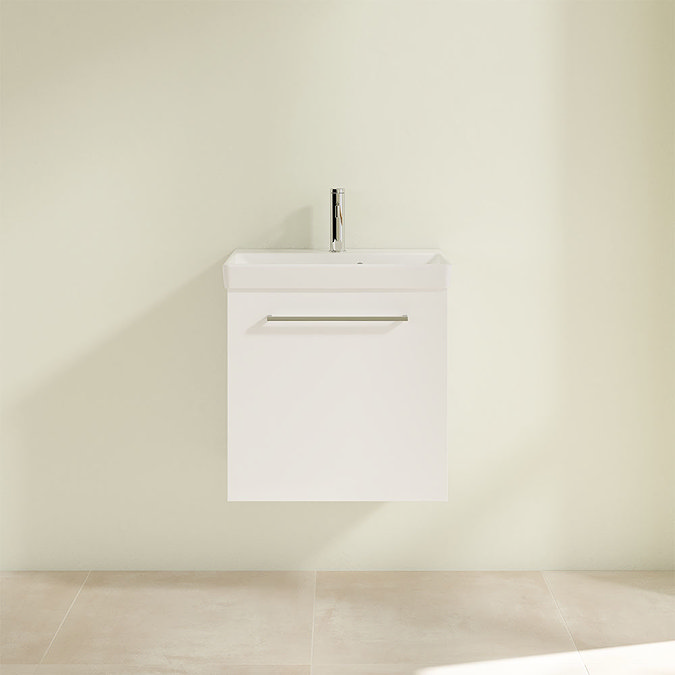 Villeroy and Boch Avento Crystal White 550mm Wall Hung 1-Drawer Vanity Unit  Feature Large Image