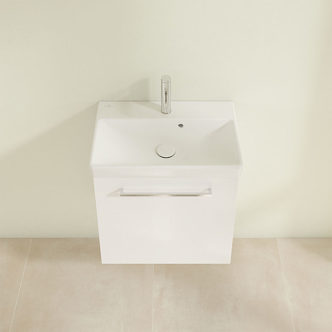 Villeroy and Boch Avento Crystal White 550mm Wall Hung 1-Drawer Vanity Unit Standard Large Image