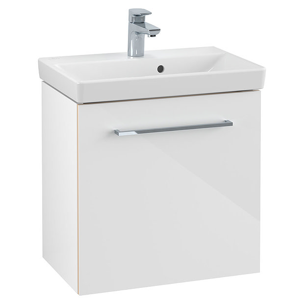Villeroy and Boch Avento Crystal White 550mm Wall Hung 1Door Vanity Unit