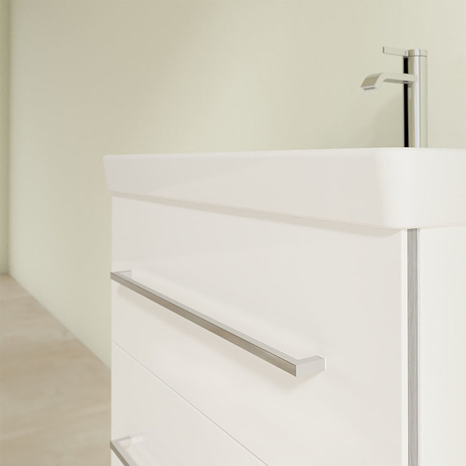 Villeroy and Boch Avento Crystal White 650mm Wall Hung 2-Drawer Vanity Unit  In Bathroom Large Image