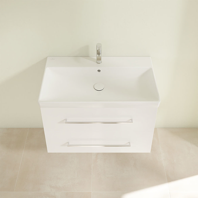 Villeroy and Boch Avento Crystal White 800mm Wall Hung 2-Drawer Vanity Unit  Standard Large Image