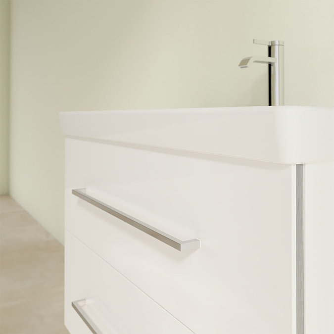 Villeroy and Boch Avento Crystal White 800mm Wall Hung 2-Drawer Vanity Unit  In Bathroom Large Image