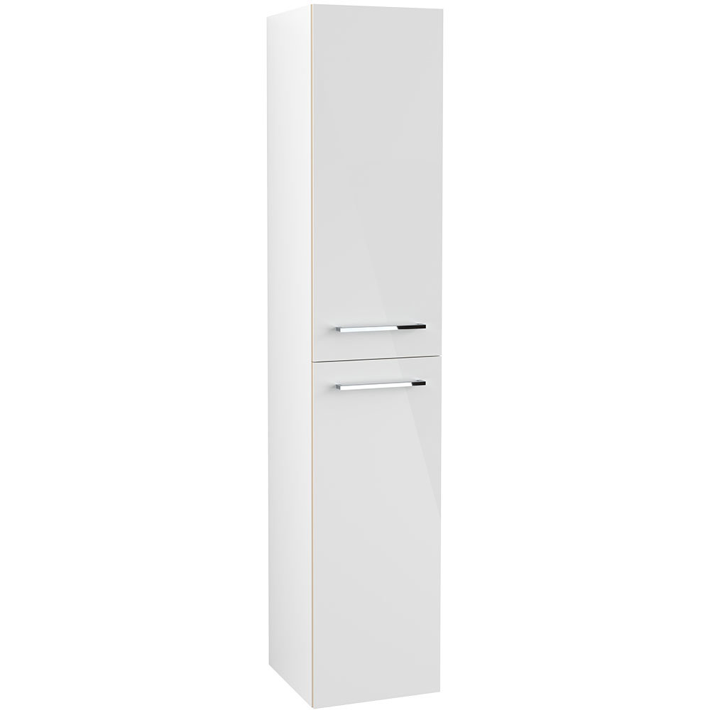 Villeroy and Boch Avento Crystal White Wall Hung Tall Cabinet