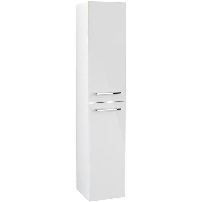 Villeroy and Boch Avento Crystal White Wall Hung Tall Cabinet Large Image