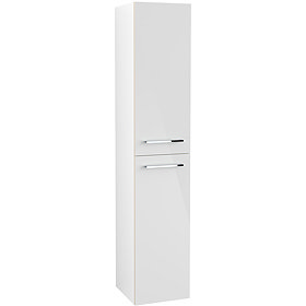 Villeroy and Boch Avento Crystal White Wall Hung Tall Cabinet Large Image