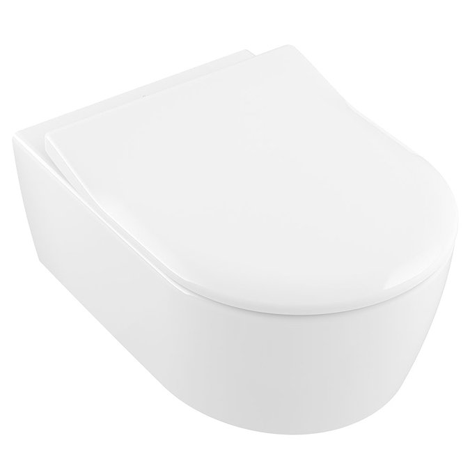 Villeroy and Boch Avento DirectFlush CeramicPlus Rimless Wall Hung Toilet + Soft Close Seat - 5656RS