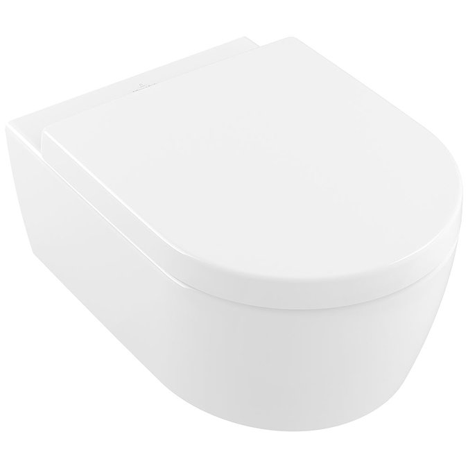 Villeroy and Boch Avento DirectFlush Rimless Wall Hung Toilet + Soft Close Seat - 5656HR01  In Bathr