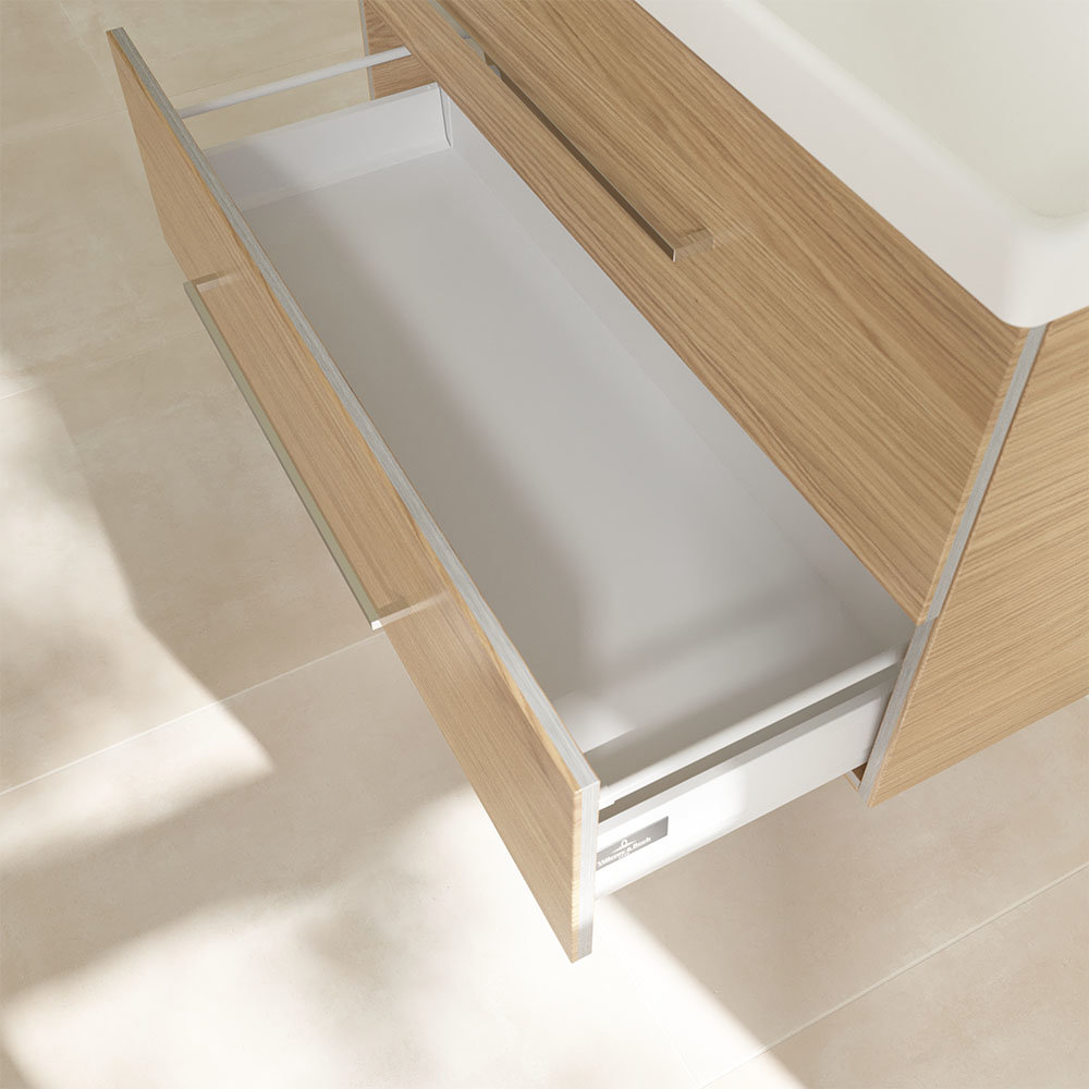 Villeroy and Boch Avento Nordic Oak 1000mm Wall Hung 2-Drawer Double ...