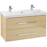 Villeroy and Boch Avento Nordic Oak 1000mm Wall Hung 2-Drawer Double Vanity Unit Large Image