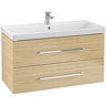 Villeroy and Boch Avento Nordic Oak 1000mm Wall Hung 2-Drawer Vanity Unit Large Image