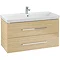Villeroy and Boch Avento Nordic Oak 1000mm Wall Hung 2-Drawer Vanity Unit Large Image