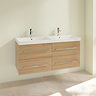 Villeroy and Boch Avento Nordic Oak 1200mm Wall Hung 4-Drawer Double Vanity Unit  Profile Large Imag
