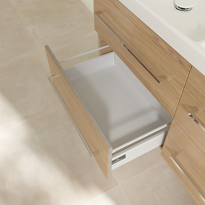 Villeroy and Boch Avento Nordic Oak 1200mm Wall Hung 4-Drawer Double Vanity Unit  additional Large I