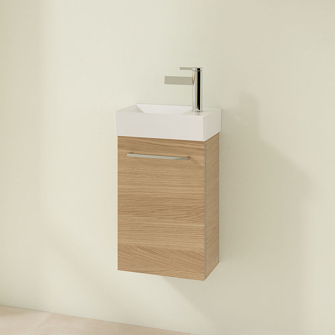 Villeroy and Boch Avento Nordic Oak 360mm Wall Hung Vanity Unit with Left Bowl Basin  Profile Large 