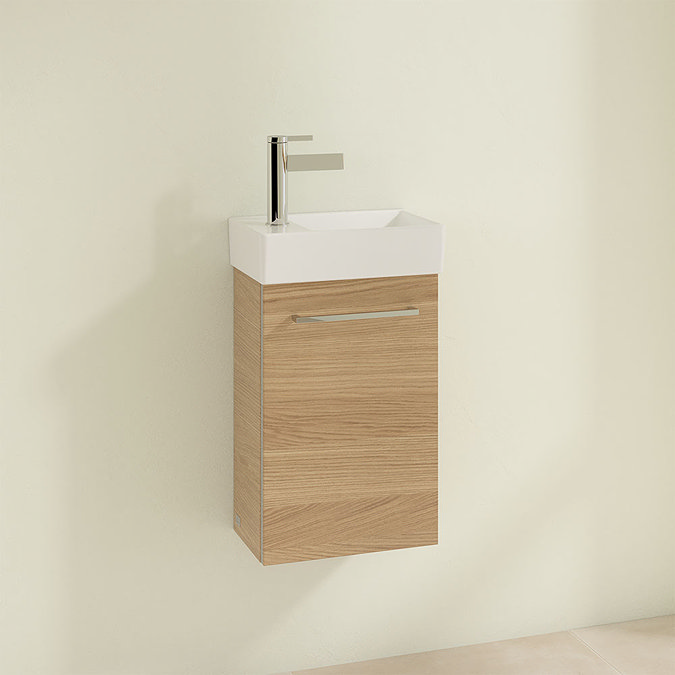 Villeroy and Boch Avento Nordic Oak 360mm Wall Hung Vanity Unit with Right Bowl Basin Profile Large