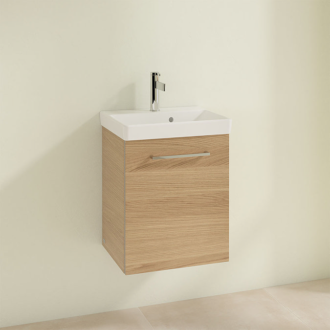 Villeroy and Boch Avento Nordic Oak 450mm Wall Hung 1-Door Vanity Unit Profile Large Image