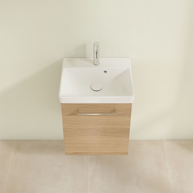Villeroy and Boch Avento Nordic Oak 450mm Wall Hung 1-Door Vanity Unit Standard Large Image