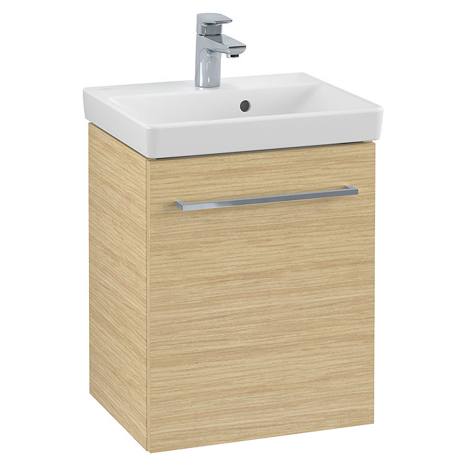 Villeroy and Boch Avento Nordic Oak 450mm Wall Hung 1-Door Vanity Unit Large Image