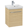 Villeroy and Boch Avento Nordic Oak 450mm Wall Hung 1-Door Vanity Unit Large Image