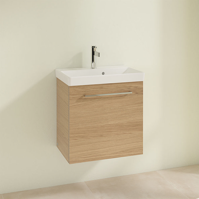 Villeroy and Boch Avento Nordic Oak 550mm Wall Hung 1-Drawer Vanity Unit Profile Large Image