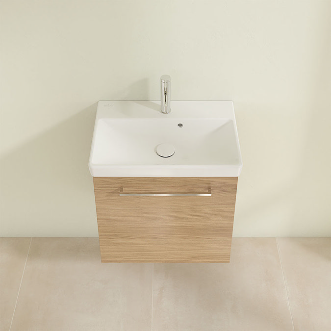 Villeroy and Boch Avento Nordic Oak 550mm Wall Hung 1-Drawer Vanity Unit Standard Large Image