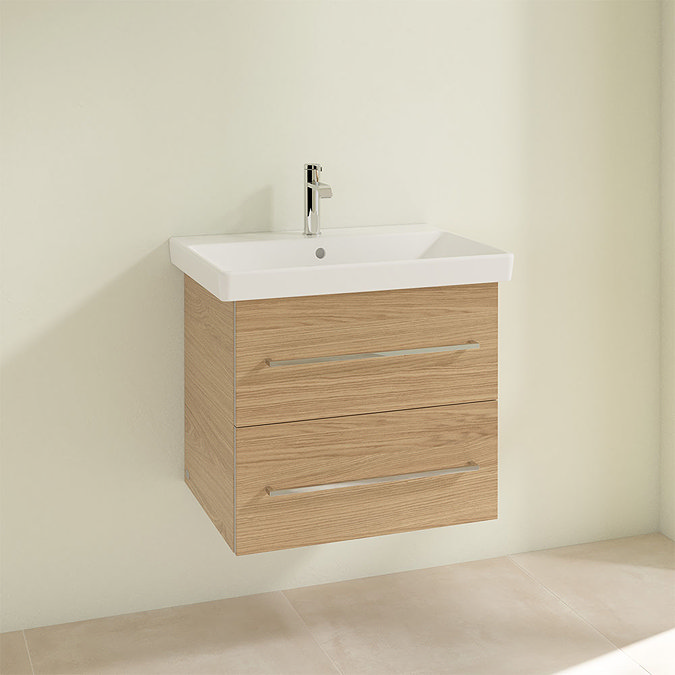 Villeroy and Boch Avento Nordic Oak 600mm Wall Hung 2-Drawer Vanity Unit Profile Large Image