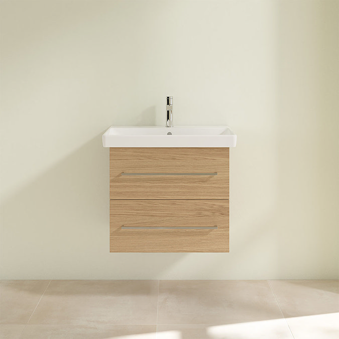 Villeroy and Boch Avento Nordic Oak 600mm Wall Hung 2-Drawer Vanity Unit  Feature Large Image