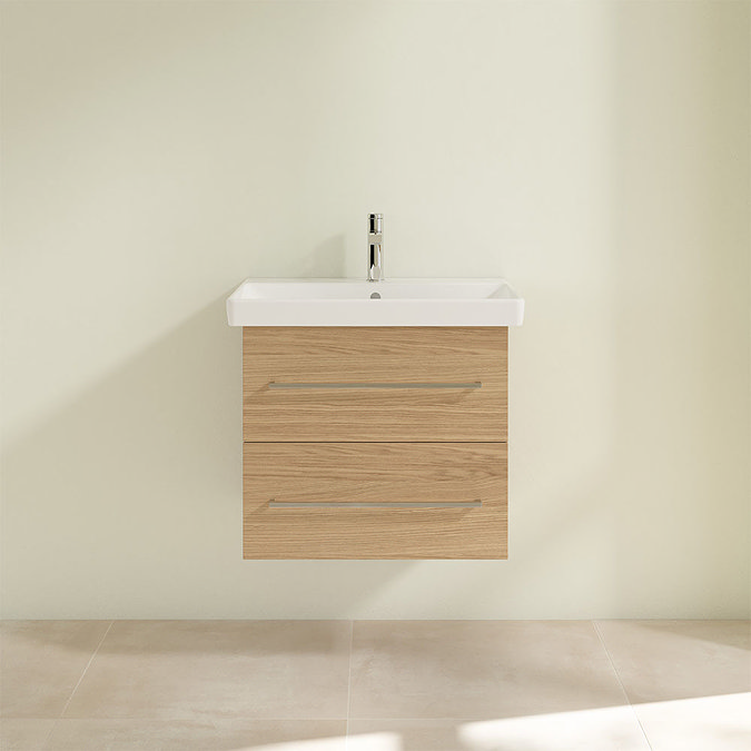 Villeroy and Boch Avento Nordic Oak 600mm Wall Hung 2-Drawer Vanity Unit Feature Large Image