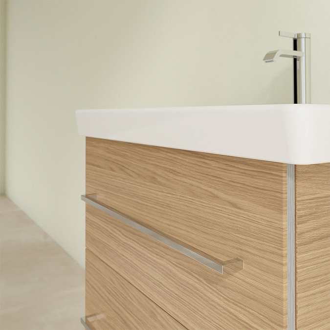 Villeroy and Boch Avento Nordic Oak 600mm Wall Hung 2-Drawer Vanity Unit  In Bathroom Large Image