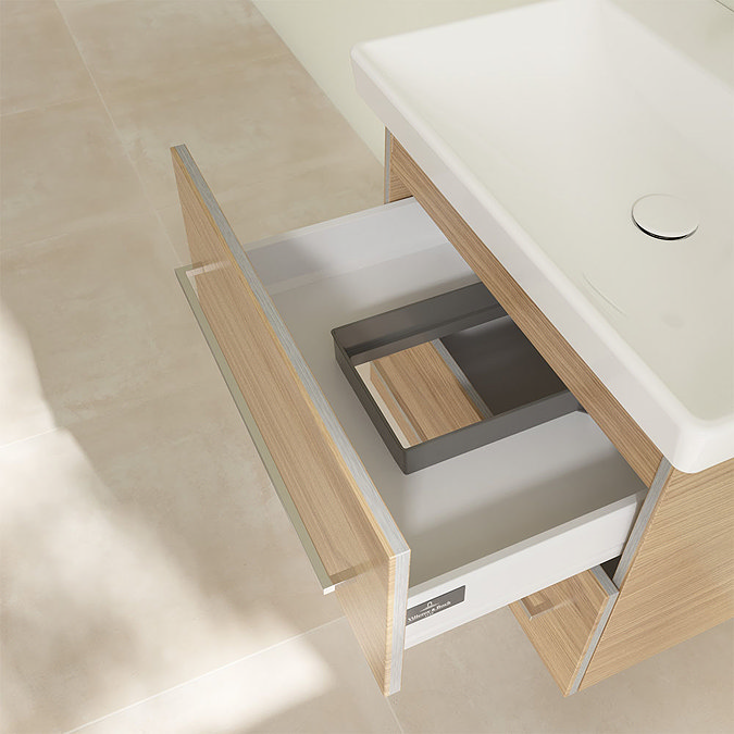 Villeroy and Boch Avento Nordic Oak 600mm Wall Hung 2-Drawer Vanity Unit Newest Large Image