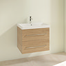 Villeroy and Boch Avento Nordic Oak 650mm Wall Hung 2-Drawer Vanity Unit Profile Large Image