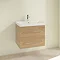 Villeroy and Boch Avento Nordic Oak 650mm Wall Hung 2-Drawer Vanity Unit Profile Large Image