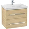 Villeroy and Boch Avento Nordic Oak 650mm Wall Hung 2-Drawer Vanity Unit Large Image