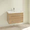 Villeroy and Boch Avento Nordic Oak 800mm Wall Hung 2-Drawer Vanity Unit Profile Large Image