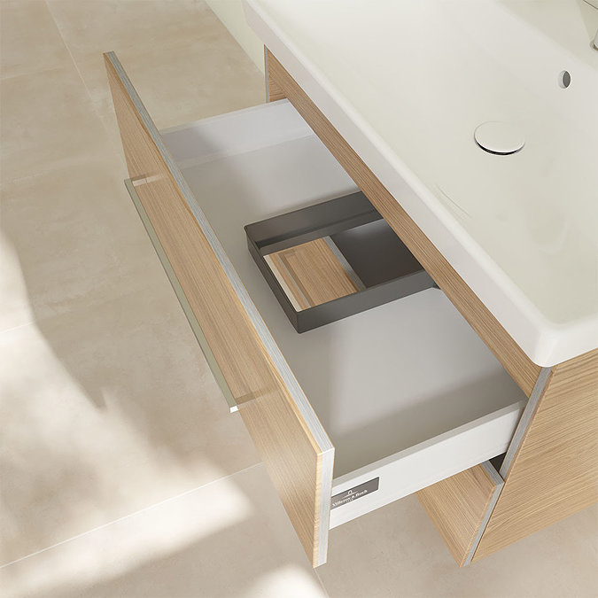 Villeroy and Boch Avento Nordic Oak 800mm Wall Hung 2-Drawer Vanity Unit Newest Large Image