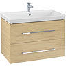Villeroy and Boch Avento Nordic Oak 800mm Wall Hung 2-Drawer Vanity Unit Large Image