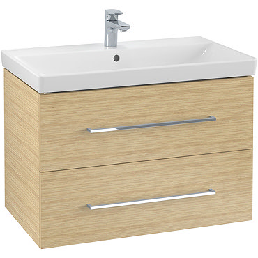 Villeroy and Boch Avento Nordic Oak 800mm Wall Hung 2-Drawer Vanity Unit  Profile Large Image