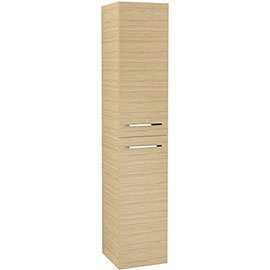 Villeroy and Boch Avento Nordic Oak Wall Hung Tall Cabinet Medium Image