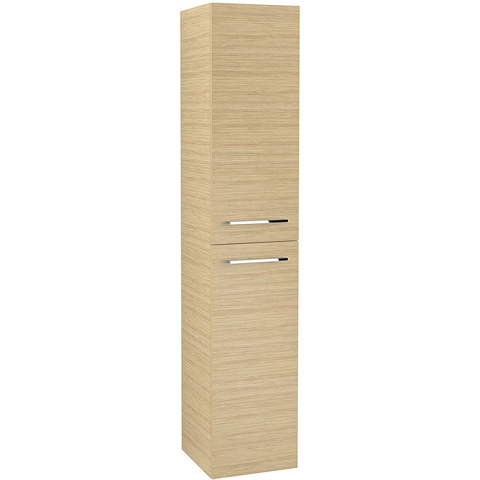 Villeroy and Boch Avento Nordic Oak Wall Hung Tall Cabinet Large Image
