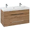 Villeroy and Boch Avento Oak Kansas 1000mm Wall Hung 2-Drawer Double Vanity Unit Large Image